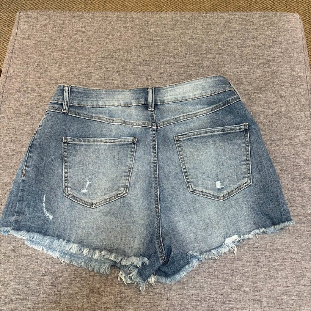 Rewash Brand Denim Shorts Super High Rise Wedge Vintage - Picture 2 of 6
